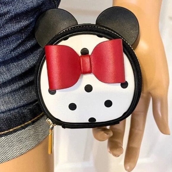 Kate Spade Disney Minnie Mouse Keychain Coin Pouch Purse Bag Backpack Charm NWT - Picture 4 of 8